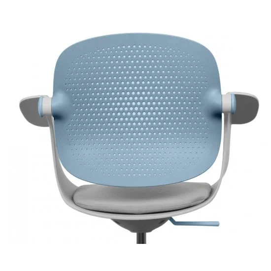 Крісло офісне ARLEN світло-бірюзове/сіра тканина/сірий каркас 11