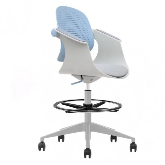 Крісло офісне ARLEN світло-бірюзове/сіра тканина/сірий каркас 4