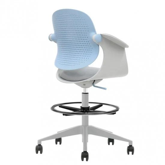 Крісло офісне ARLEN світло-бірюзове/сіра тканина/сірий каркас 5