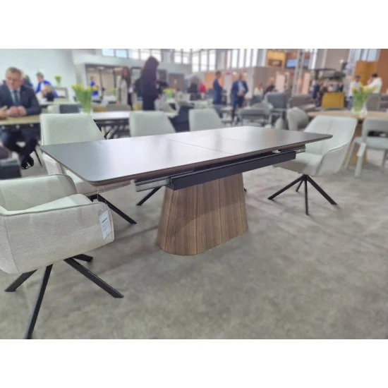 Стіл обідній розкладний MONACO 160(200)*90 чорний / горіх MONACOCOR160 12