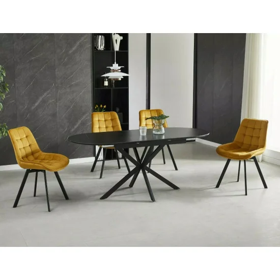 Стол обеденный раскладной GASTON CERAMIC 140(180)*80 черный GASTONC140 3