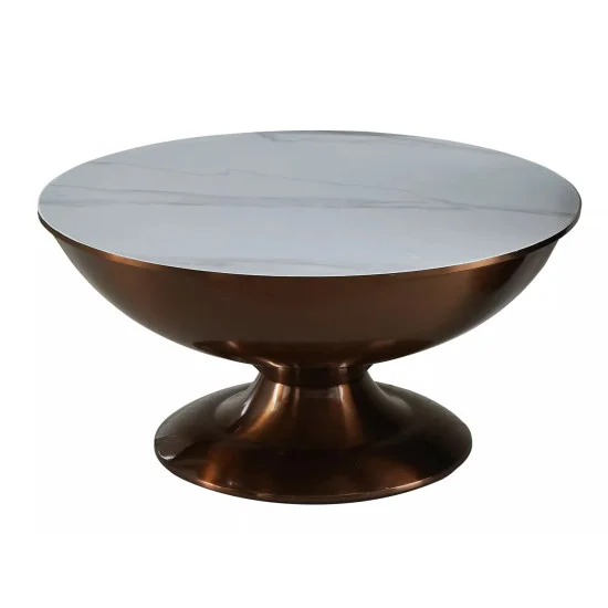 Комплект журнальных столиков SALSA белый / медный (комплект) d.75, d.50 SALSABMI 3