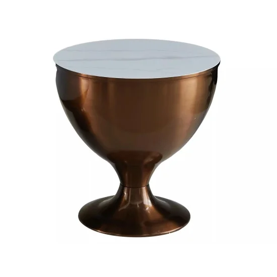 Комплект журнальных столиков SALSA белый / медный (комплект) d.75, d.50 SALSABMI 2