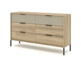 Комод Летто / Letto 6S/153 с 6 ящиками Дуб терра темный/серый камень