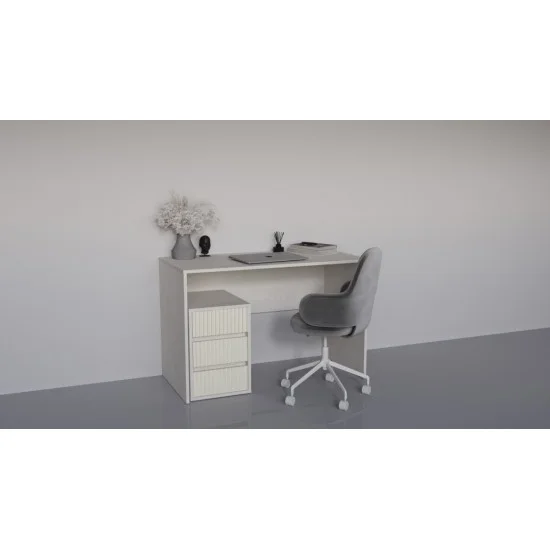 Комп'ютерний стіл VICTOR RAL 120х60 Шовковий камінь / Кремовий 2