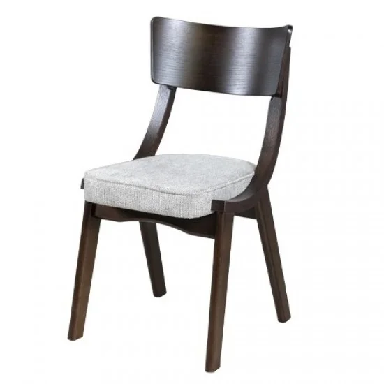 Стул Нил масив дерева 480x450x925 ноги орех / серая ткань 1
