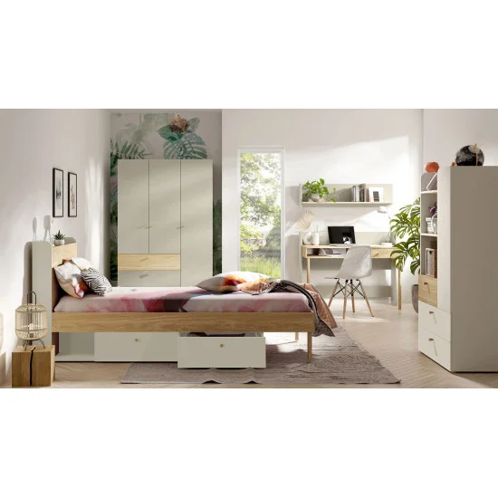 Шафа YUKI REG 6 80х150х40 сірий / бежевий / дуб 4