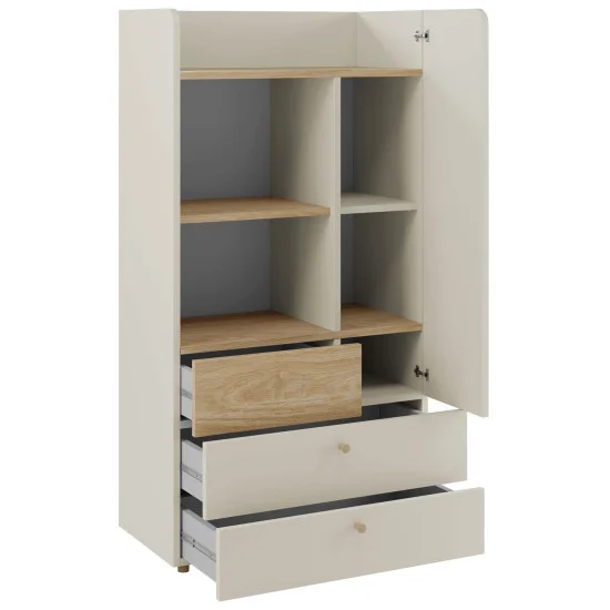 Шафа YUKI REG 6 80х150х40 сірий / бежевий / дуб 2