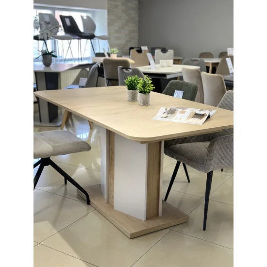 Обеденный стол раскладной CRYSTAL D/K MAX 160(190-220)х90 дуб кремона торро/кашемир 4