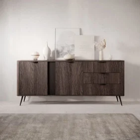 Комод Верис / Veris 2D3S/195 2-дверный с 3 ящиками Дуб дунин/черный