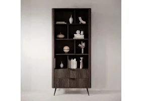 Стеллаж Верис / Veris 2S/88 с 2 ящиками Дуб дунин/черный