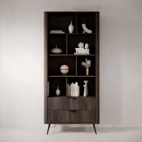 Стеллаж Верис / Veris 2S/88 с 2 ящиками Дуб дунин/черный