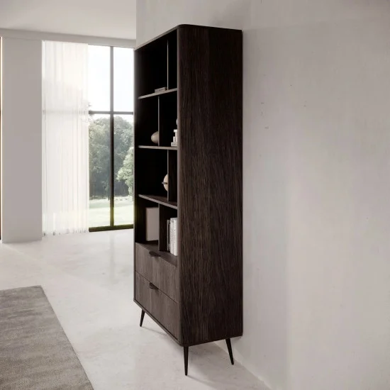 Стеллаж Верис / Veris 2S/88 с 2 ящиками Дуб дунин/черный 12