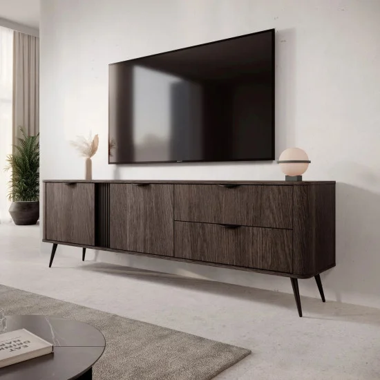 Тумба под ТВ Верис / Veris 2D2S/195 2-дверная с 2 ящиками Дуб дунин/черный 2