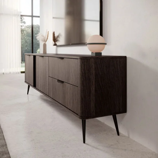 Тумба под ТВ Верис / Veris 2D2S/195 2-дверная с 2 ящиками Дуб дунин/черный 13