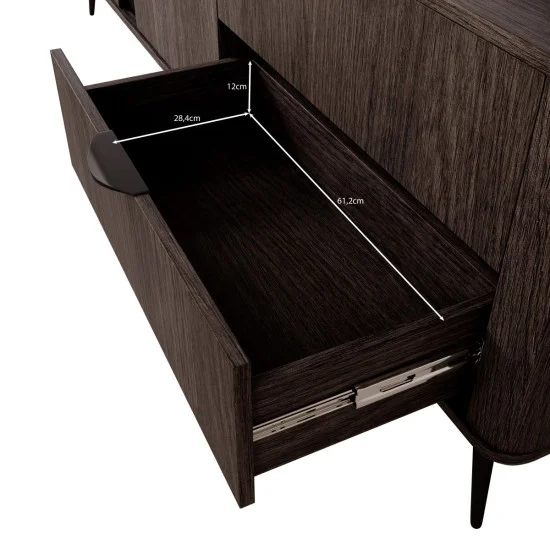 Тумба под ТВ Верис / Veris 2D2S/195 2-дверная с 2 ящиками Дуб дунин/черный 15