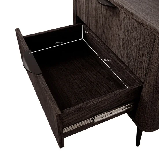 Тумба прикроватная Верис / Veris 2S/63 с 2 ящиками Дуб дунин/черный 11