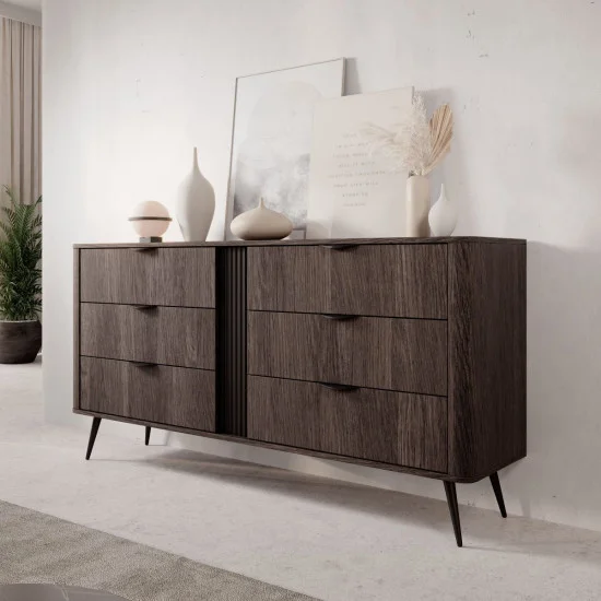 Комод Верис / Veris 6S/163 с 6 ящиками Дуб дунин/черный 10