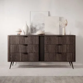 Комод Верис / Veris 6S/163 с 6 ящиками Дуб дунин/черный