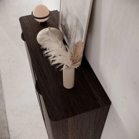 Комод высокий Верис / Veris 2D/113 2-дверный Дуб дунин/черный 11