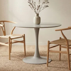 Стіл обідній ODIN CERAMIC Бежевий мат / Кашемір д.90