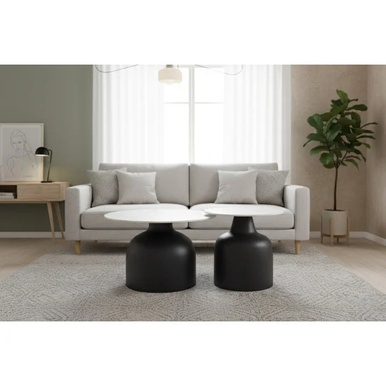 Журнальний столик MONTANA Білий глянець / Чорний (к-кт) 4