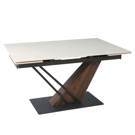 Стіл FERNANDO CERAMIC 140(200)*90 бежевий/темний горіх 4