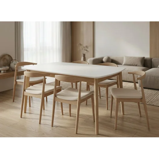 Стол обеденный раскладной Exen II 120(160)х80 см Белый 5