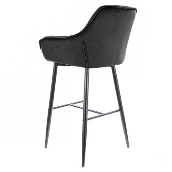 Барный стул CHERRY H-1 VELVET черный каркас / черный Черный CHERRYH1VCC 3