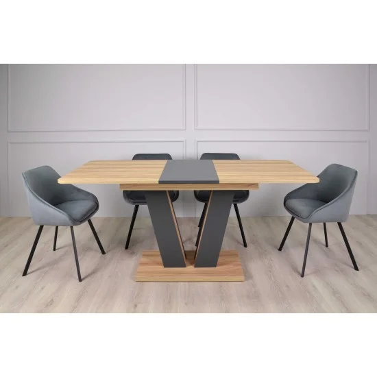 Стол обеденный раскладной Torino 140(180)x80 Блэквуд Ячменной / Графит 5