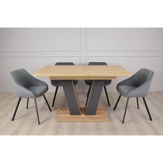 Стол обеденный раскладной Torino 140(180)x80 Блэквуд Ячменной / Графит 3