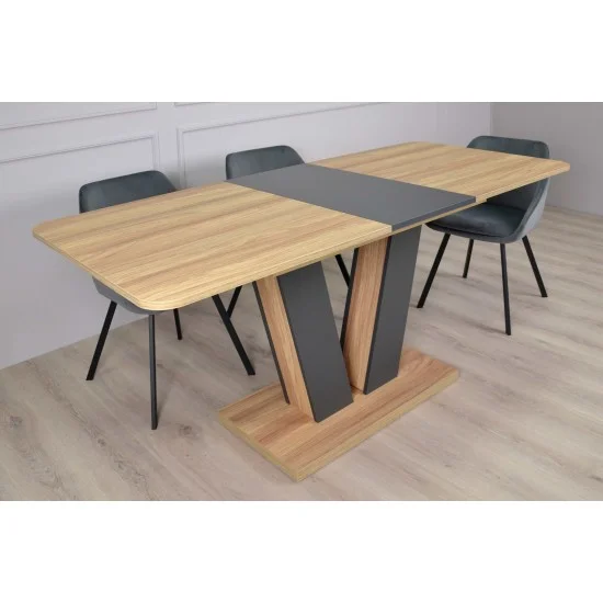 Стол обеденный раскладной Torino 140(180)x80 Блэквуд Ячменной / Графит 6