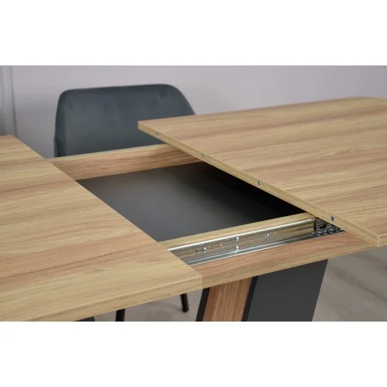 Стол обеденный раскладной Torino 140(180)x80 Блэквуд Ячменной / Графит 7