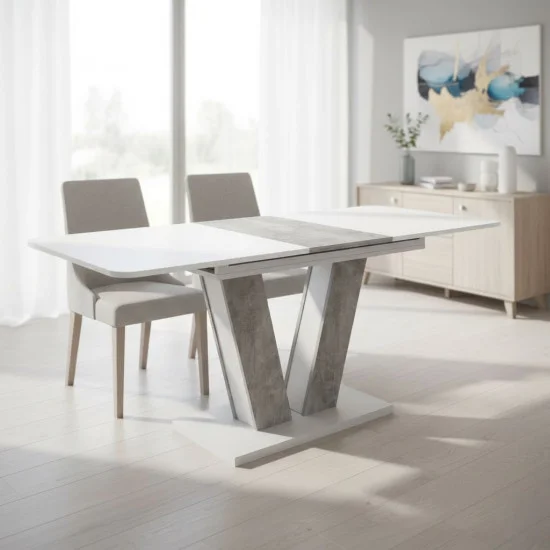 Стіл обідній розкладний Torino 140(180)x80 Біла Аляска / Індастріал 3