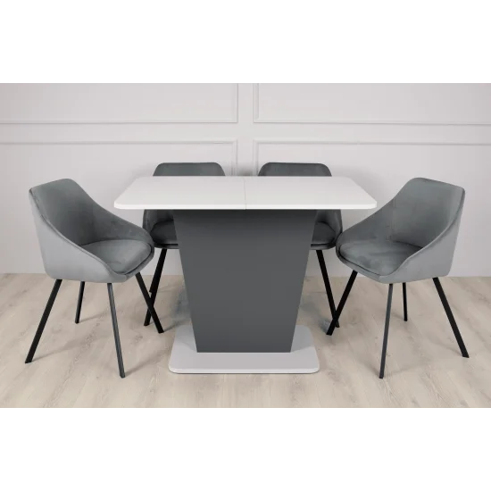 Стіл обідній розкладний Cosmo Grey 110(145)x68 см Графіт / Сірий Камінь 4