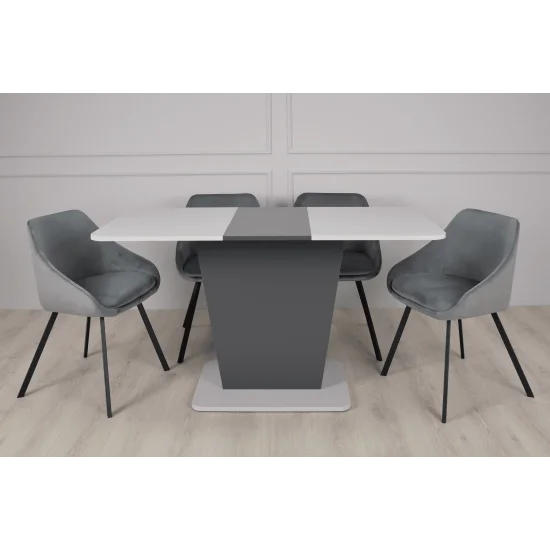 Стіл обідній розкладний Cosmo Grey 110(145)x68 см Графіт / Сірий Камінь 5
