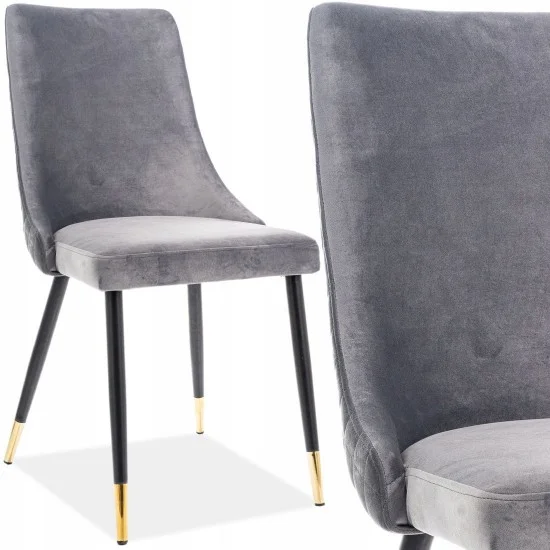 Крісло Piano Velvet Сірий / Чорний PIANOVCSZ 3