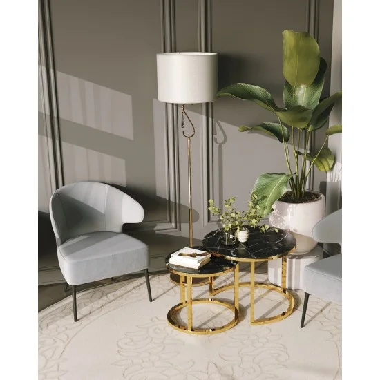 Журнальный столик MUSE II черный эф.мрамора / золото (к-кт) MUSEIICZMAZL 8