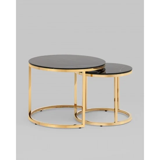 Журнальный столик MUSE II черный эф.мрамора / золото (к-кт) MUSEIICZMAZL 4