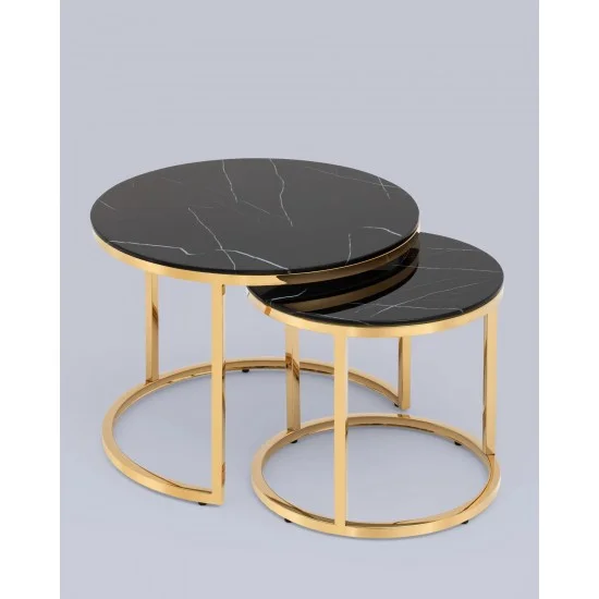 Журнальный столик MUSE II черный эф.мрамора / золото (к-кт) MUSEIICZMAZL 3