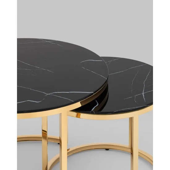 Журнальный столик MUSE II черный эф.мрамора / золото (к-кт) MUSEIICZMAZL 6