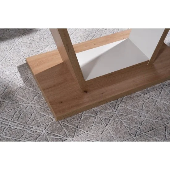 Стол обеденный раскладной NIGEL дуб артизан/белый мат 120(160)X80 (D) NIGELDABM120D 7