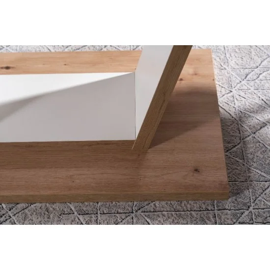 Стол обеденный раскладной NIGEL дуб артизан/белый мат 120(160)X80 (D) NIGELDABM120D 9