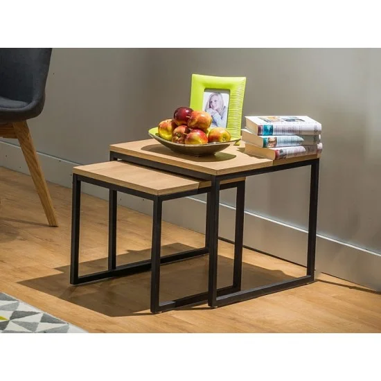 Журнальний столик LARGO DUO дуб/чорний (комплект) LARGODUODCM 2