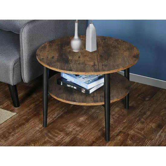 Журнальный столик ELLA B коричневый рустикальный/черный ELLABBRC 2