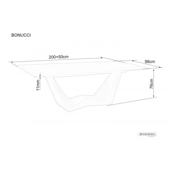 Стіл обідній розкладний BONUCCI CERAMIC 200(250)*98 чорний NERO GRECO/горіх BONUCCICO200 7