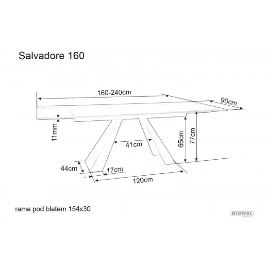 Стіл обідній розкладний SALVADORE 160(240)*90 коричневий ефект дерева/чорний мат SALVADOREBRC160 13