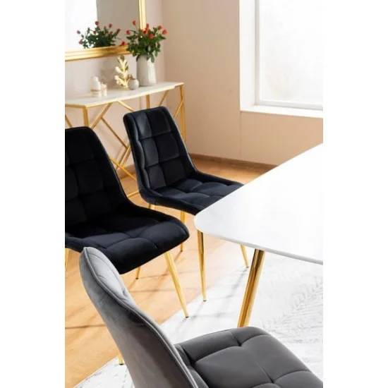 Стул Chic Velvet Черный / Золотой CHICVZLC 7