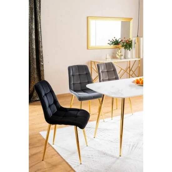 Стул Chic Velvet Черный / Золотой CHICVZLC 4