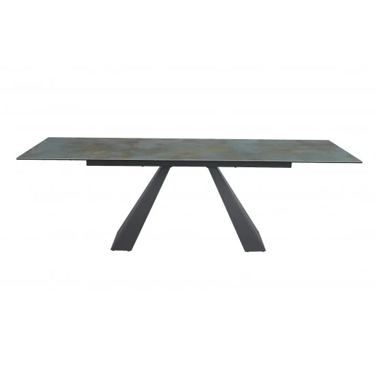Стіл обідній розкладний SALVADORE CERAMIC 160(240)*90 бірюза OSSIDO VERDE/чорний мат SALVADORETUC160 8
